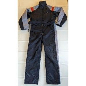 Vintage 80s Sport Wear One Piece Snow Ski Suit Jumpsuit size 12 Juniors Retro